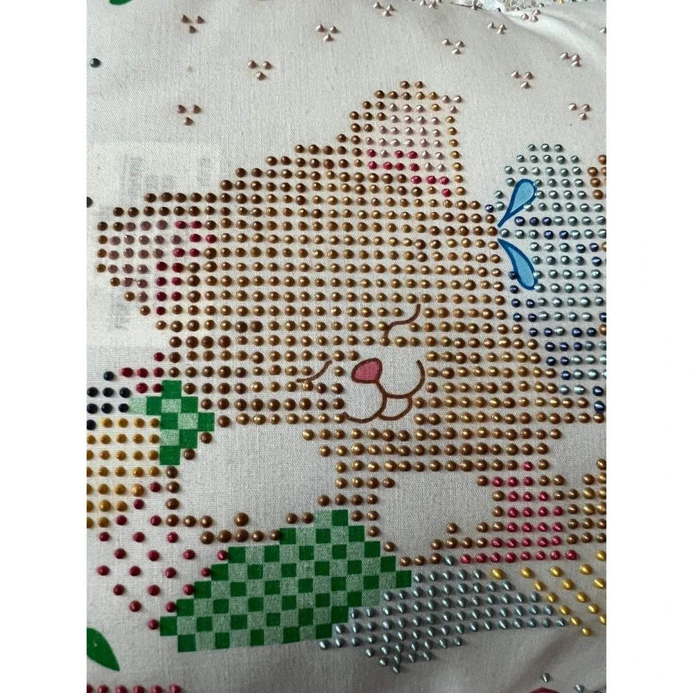 Vintage 90s Finished Bucilla Cat Pillow Cottagecore Girlhood‎ Whimsical Decor